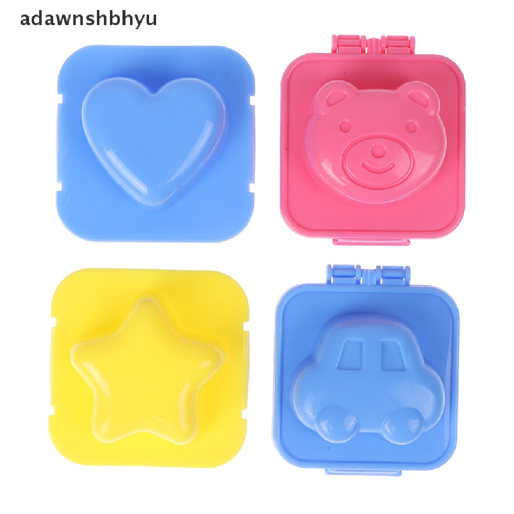 Adawnshbhyu 2 Pcs Cetakan Telur Rebus Cetakan Telur Kartun Lucu 3D Egg Ring Mold Bento Maker Cutter Egg Tool ID