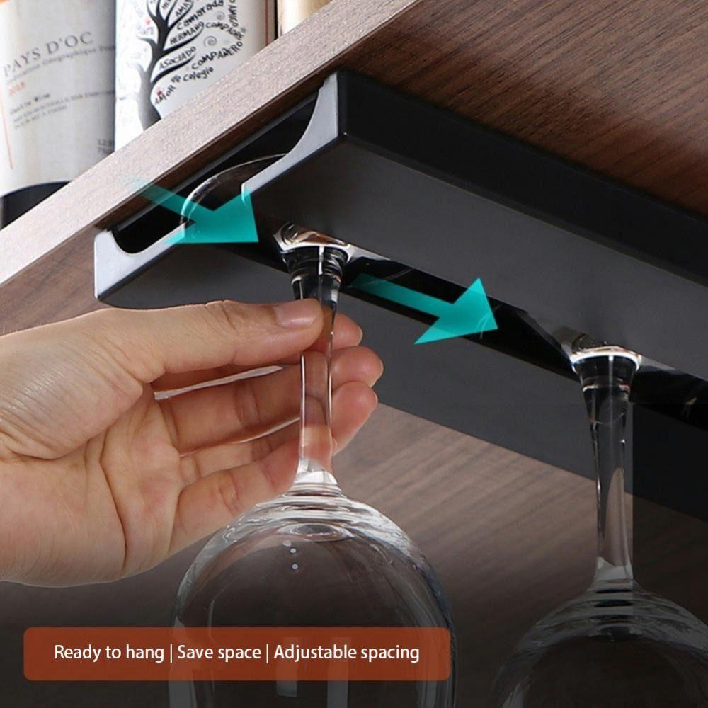 Rebuy Wine Glass Holder 1/2Pcs Bebas Pukulan Gantung Dipasang Di Dinding Untuk Rumah Dapur Drain Goblet Rack