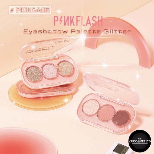 Pinkflash Pink Flash 3 Shades Eyeshadow Palette Glitter High Pigment 3gr