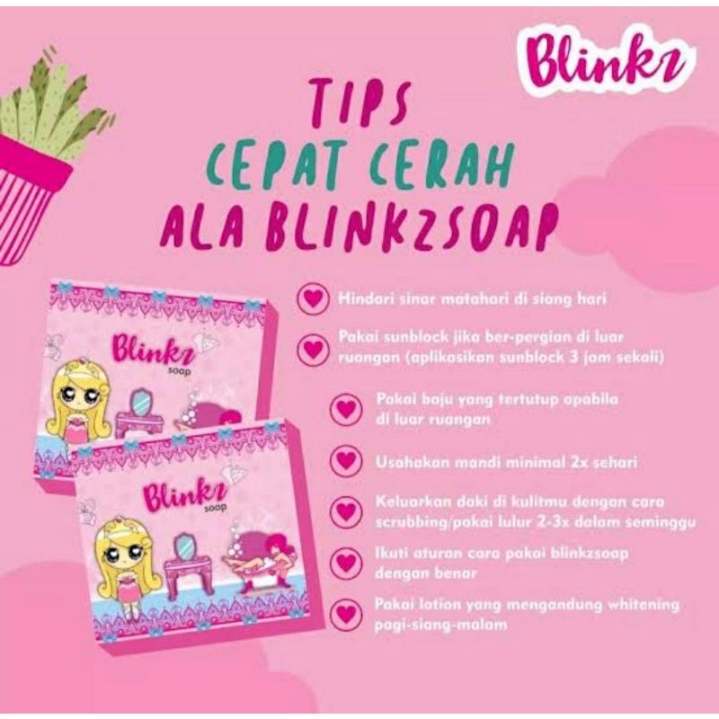 SIAP KIRIM‼️BLINKZ Soap Sabun Pemutih Pencerah Wajah Badan 60gr BPOM Gluta Whitening Brightening