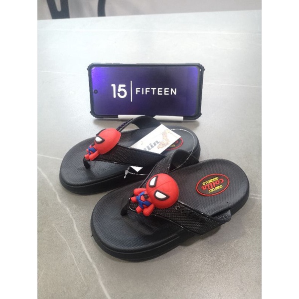 15 SHOP --- NEW ! ! ! SIZE: 24-35 Sandal Anak Laki-laki Sandal Jepit Model karakter Spiderman ( 2 - 9 Tahun ) 6265-1