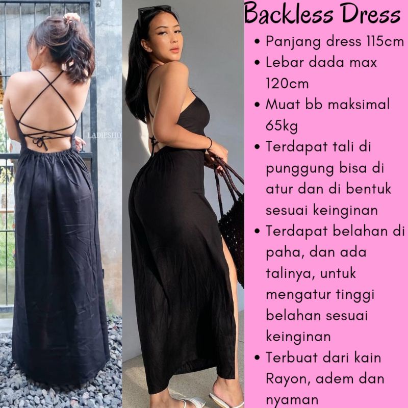 DRESS RAYON  DRESS PANTAI WANITA DRESS PANJANG DRESS POLOS PANJANG DRESS RAYON BACKLESS DRESS DRESS 