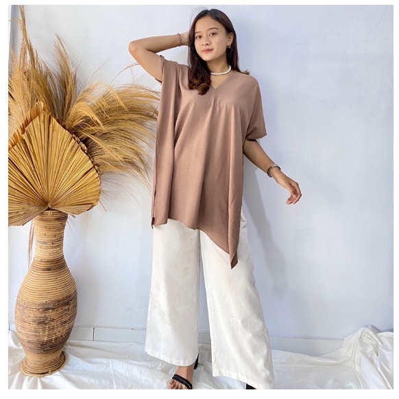 Nagita Long Square Crinke Airflow Long Square Atasan Wanita Oversize Ootd Remeja Terbaru