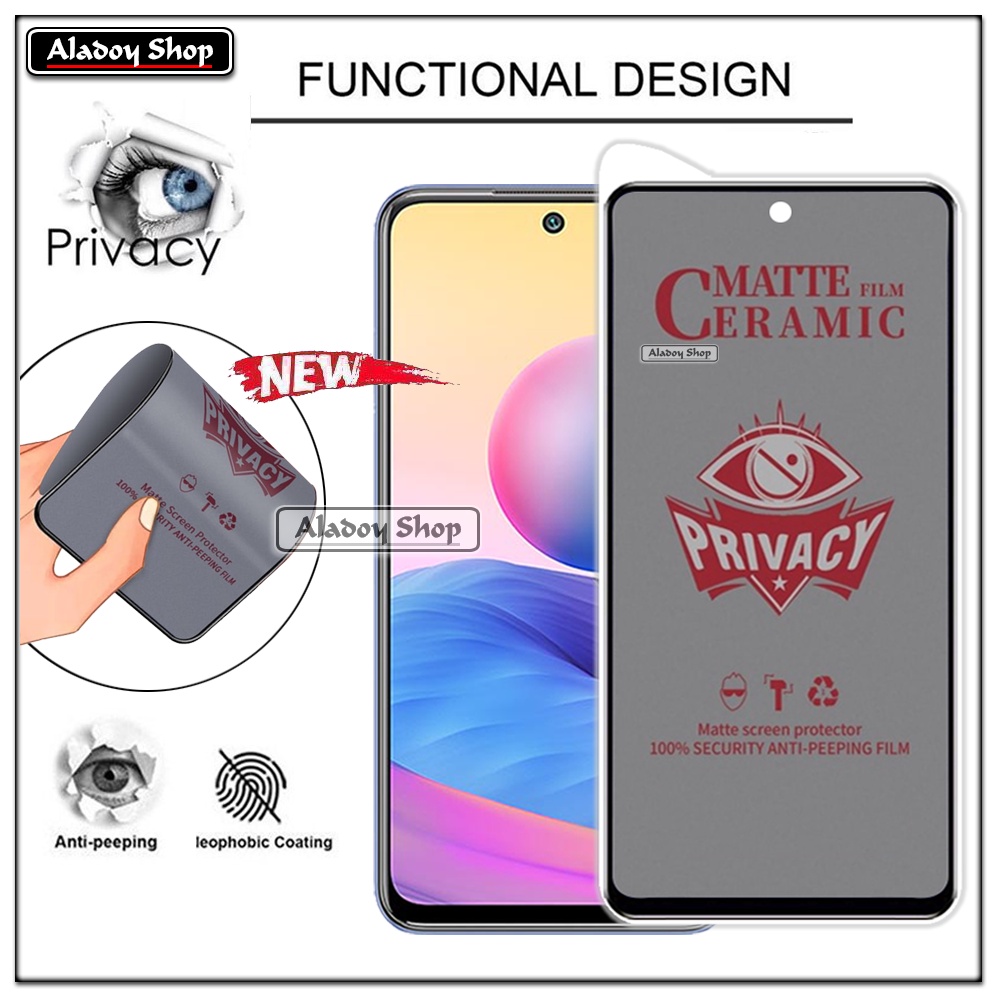 Tempered Glass Anti SPY Xiaomi Redmi Note 10 5G Anti Gores Privacy + Tempered Glass kamera dan Skin Carbon