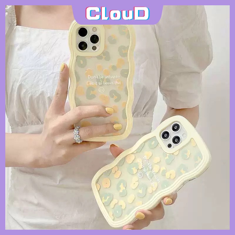 Wavy Edge Smile Soft Case Realme C30 C35 C15 C25Y C33 C12 C25 C17 9 9i 8I 7 8 10 5 7I 9Pro+C25S 5i 6i 8Pro C11 C20A C21 C21Y C20 C3 Shockproof Fashion Motif Leopard Phone Cover