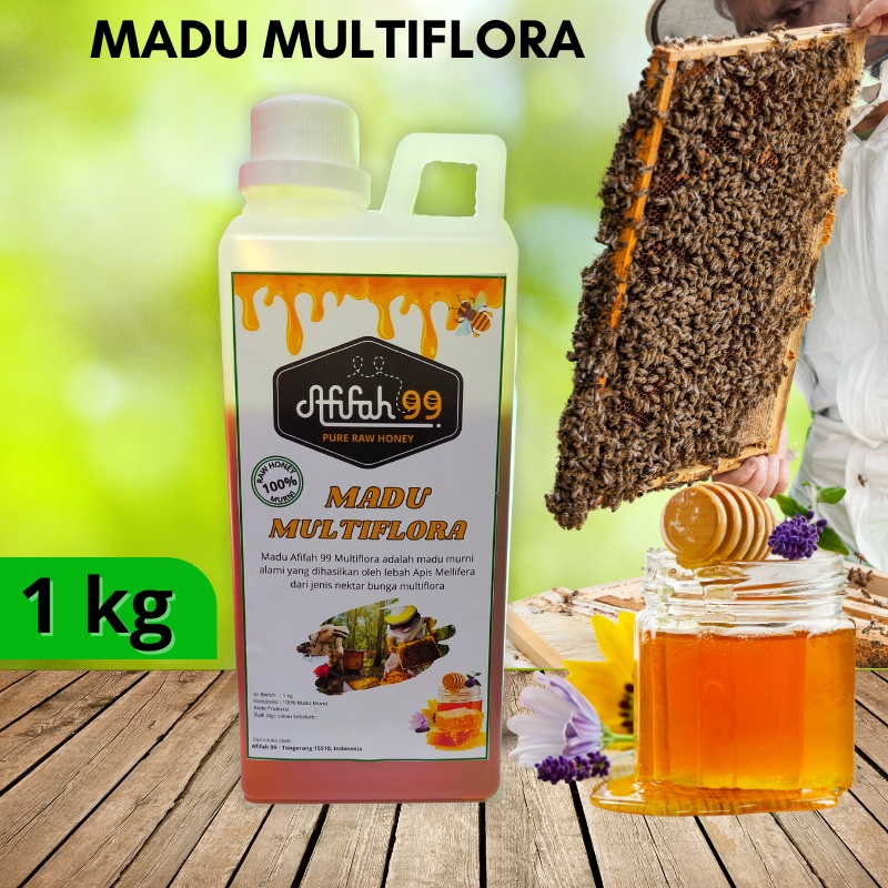 

Madu Afifah 99 - Madu Murni Asli Nektar Multiflora 1kg - Madu Multiflora Grade A 100% Alami Pure Natural Raw Honey