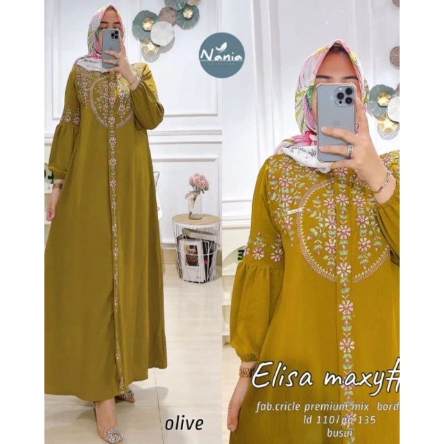 Elisa Maxy gamis kringkle bordir gamis kondangan gamis daily ld 110