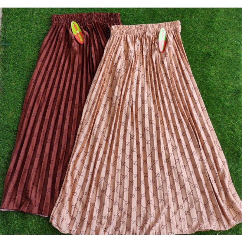 ROK PLISKET GG  PREMIUM AURA •Rok mayung plisket•rok plisket dewasa motif gg