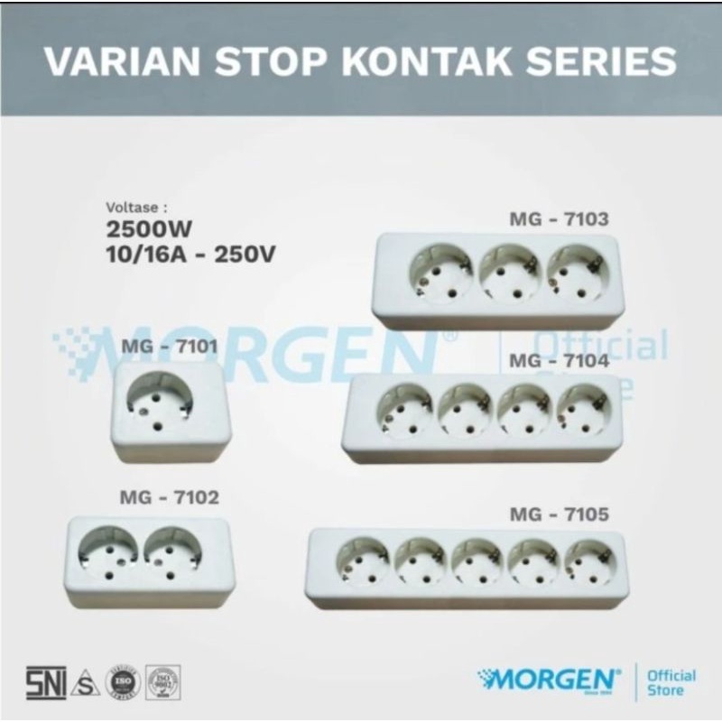 STOP KONTAK 1 2 3 4 5 LUBANG TANPA KABEL MORGEN / LUBANG COLOKAN LISTRIK