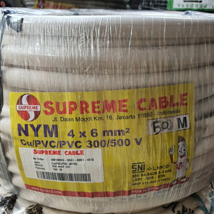 Jual Kabel Listrik Nym 4x6 4 X 6 4x6mm 4 X 6 Mm Supreme 50m 50 Meter