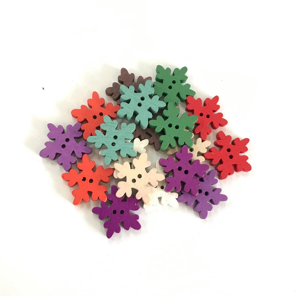 1 PC – SNOWFLAKE KAYU | ORNAMEN NATAL | HIASAN NATAL | KANCING NATAL KAYU