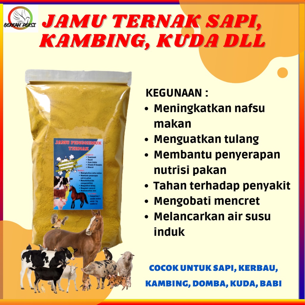 JAMU PENGGEMUK TERNAK SAPI KAMBING ANTIVIRUS CEGAH PMK FLU MENINGKATKAN DAYATAHAN TUBUH NAFSU MAKAN 