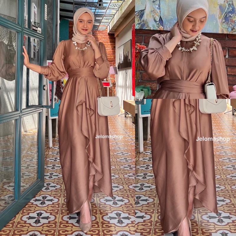 Jihan dress / jihan dress busui / jihan dress bahan satin silk