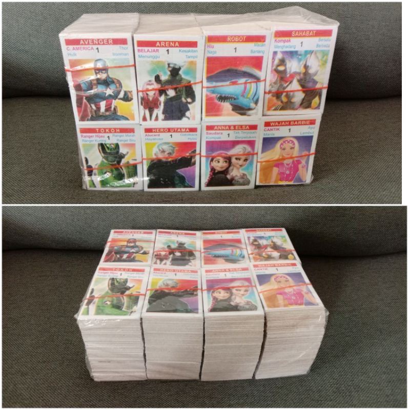 jual mainan viral kartu kuartet 12 pack termurah mainan gambar jadul