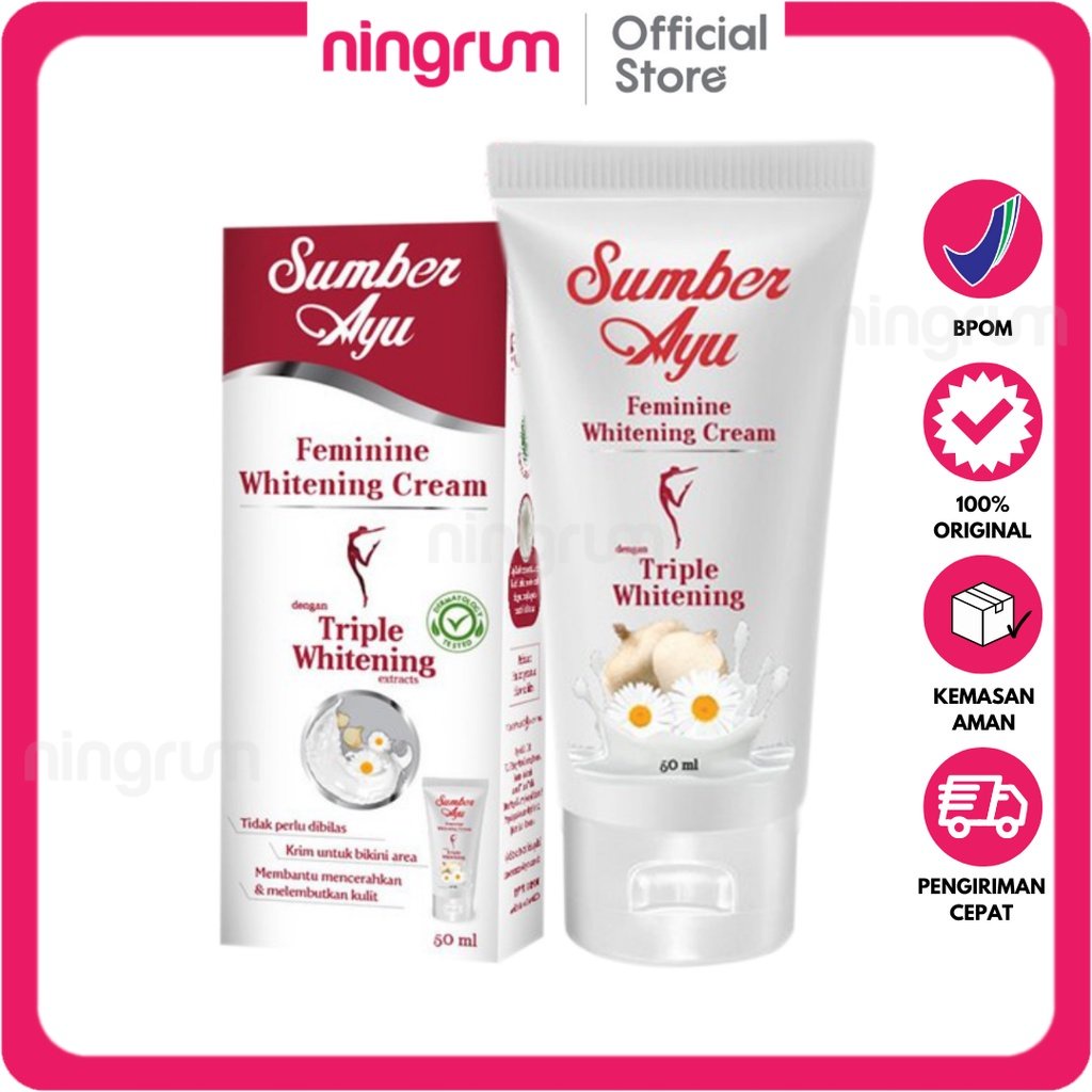 Ningrum - Sumber Ayu Feminine Whitening Cream 50Ml - Pembersih dan Pemutih Kewanitaan Wangi Original BPOM - 7405