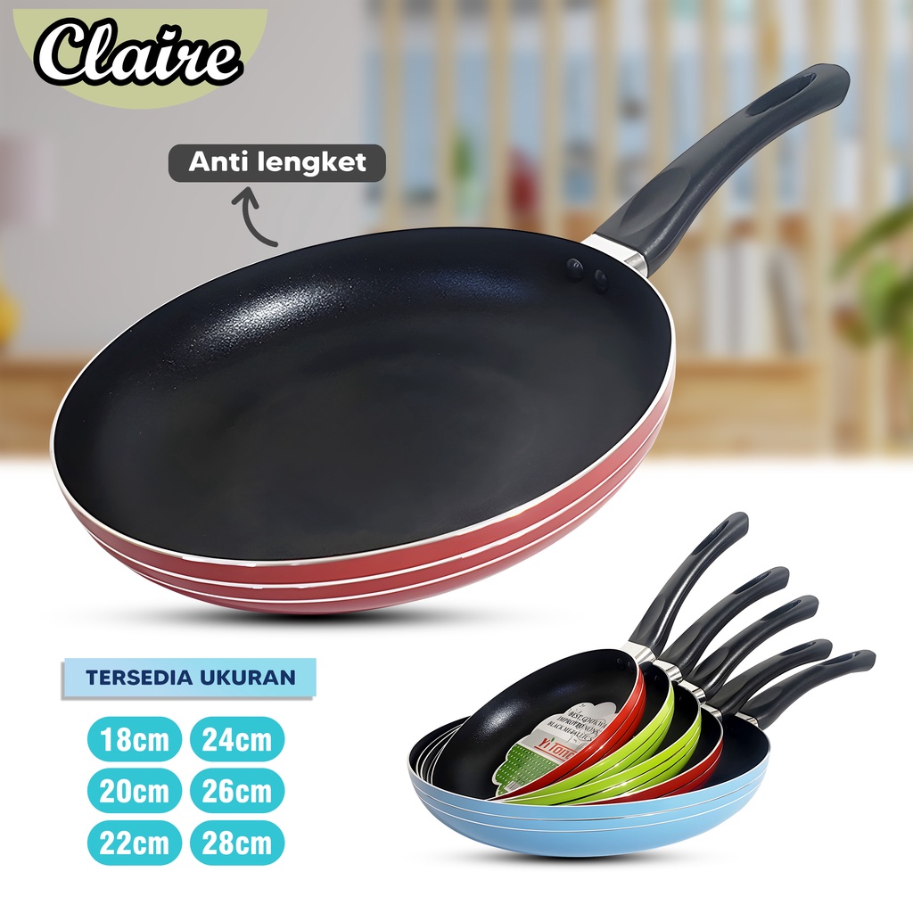 Teflon Warna Anti Lengket / Panci Wajan Teflon Anti Lengket / Frying Pan Warna Anti Lengket