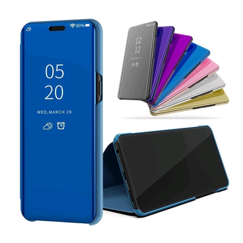 OPPO A16 A16S A15 A15S A53 A33 A31 A55 5G A92 A72 A52 A12 A11K A5S A7 A3S Flip Cover Clear View Mirror Standing Flip Case