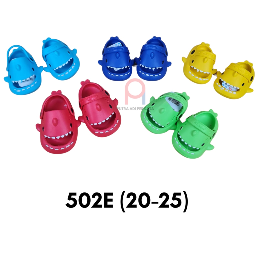 Sandal selop anak lucu bentuk Baby Shark DULUX 502E