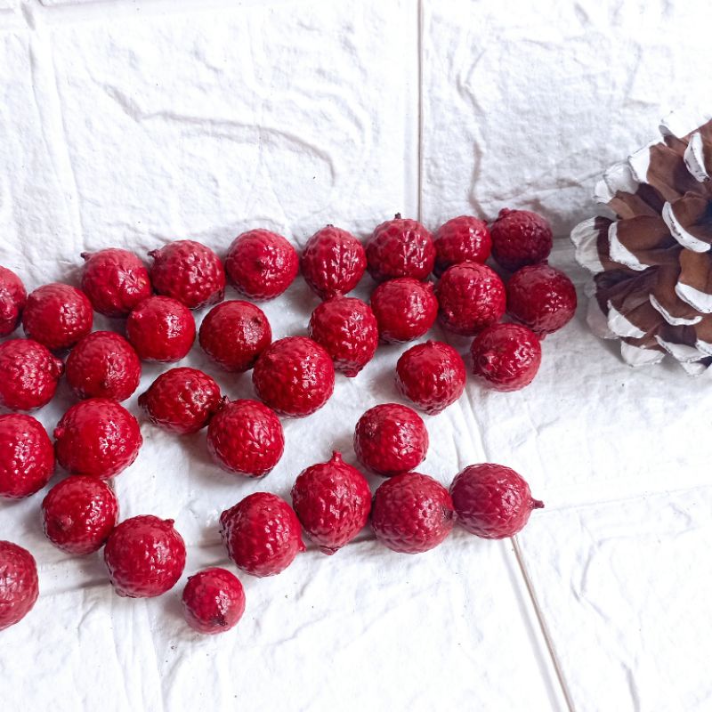 Christmas Bowl Buah Kering Warna Merah Dan Gold