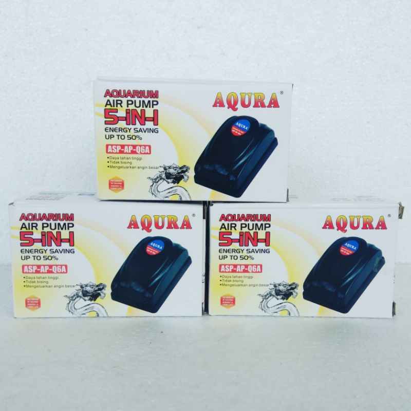 mesin aerator airpump 2 lubang AQURA ASP AP Q6A airpump aquarium mesin gelembung udara akuarium