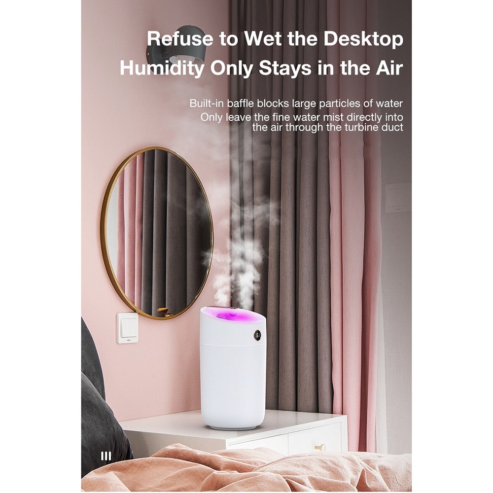 HEAOYE Air Humidifier Aromatherapy Oil Diffuser Double Spray 3L - X12