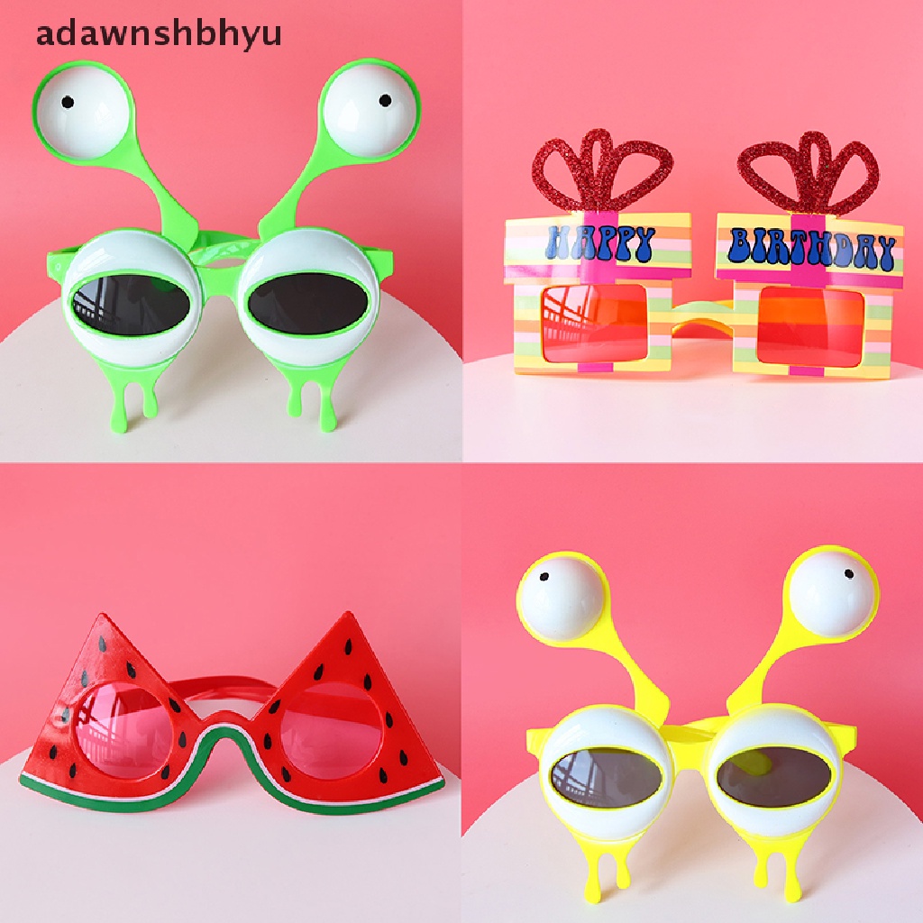Adawnshbhyu Happy birthday Kacamata Lucu Hawaii Pantai Pesta Sunglasses Party Tropical Decor ID
