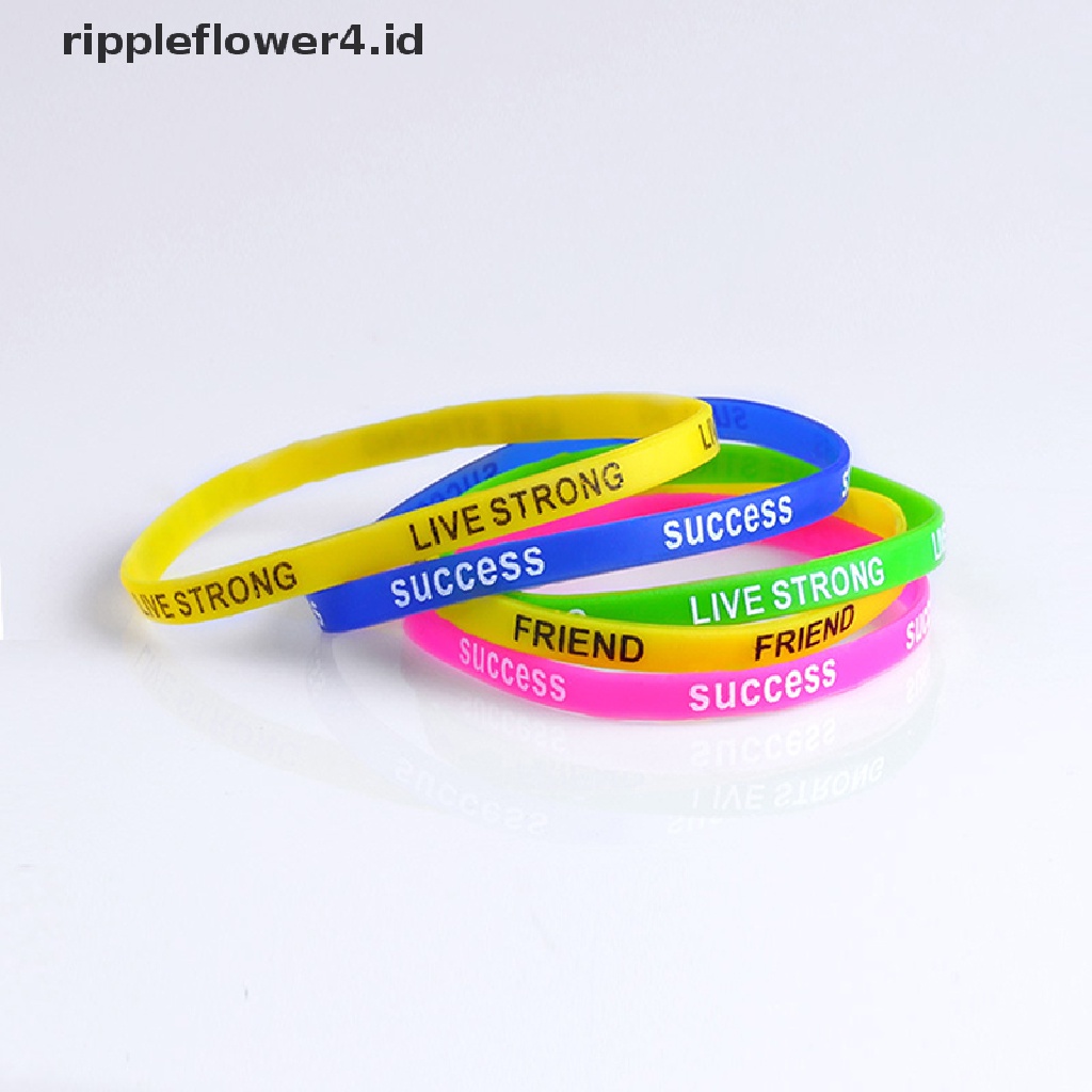{rippleflower4.id} 10pcs/lot Curah Grosir Fashion Multicolor Gelang Silikon Untuk Wanita Karet~