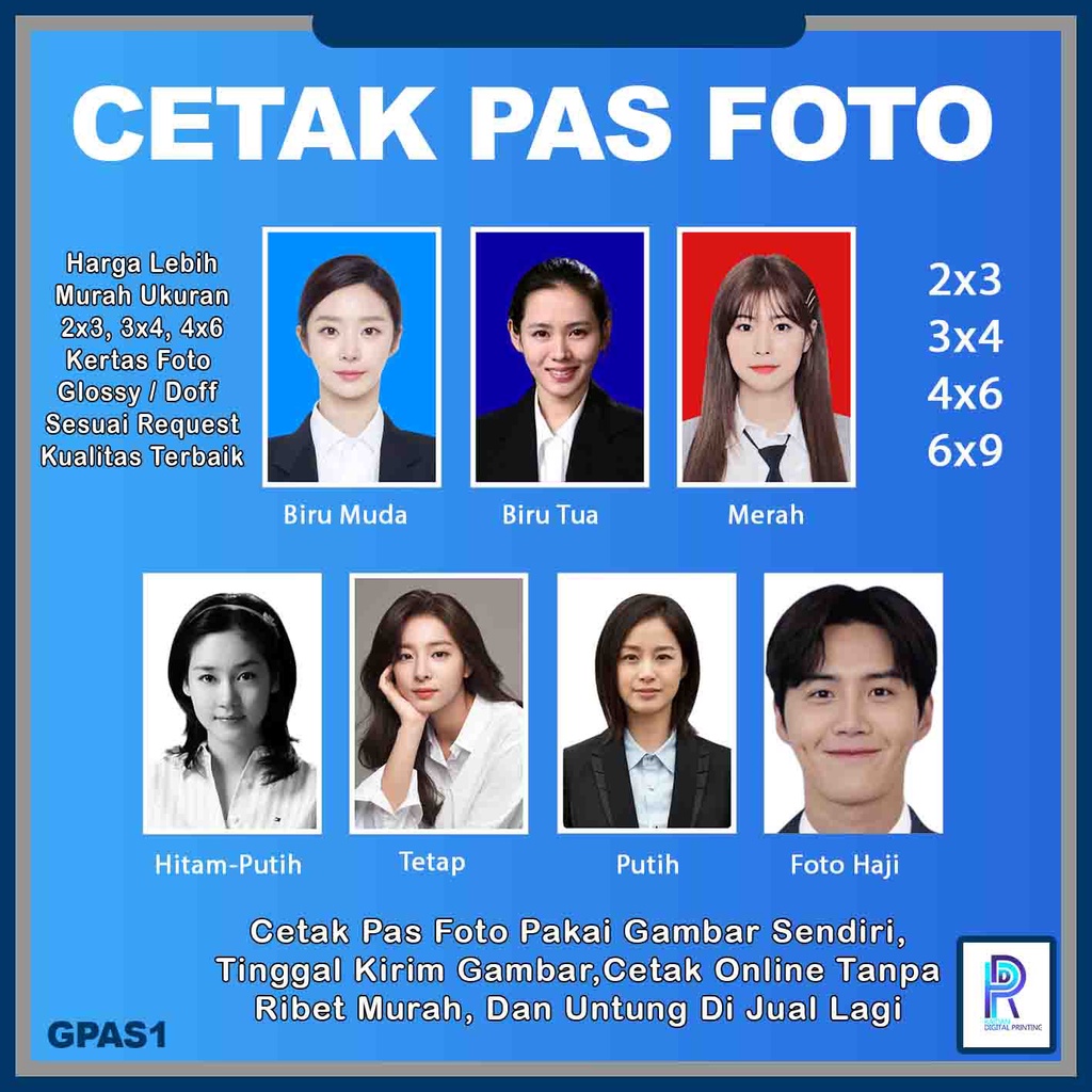 Cetak Pas Foto Photo Rapot / Passport / Lamaran Kerja / Foto Nikah / Foto Ijazah / Foto Haji