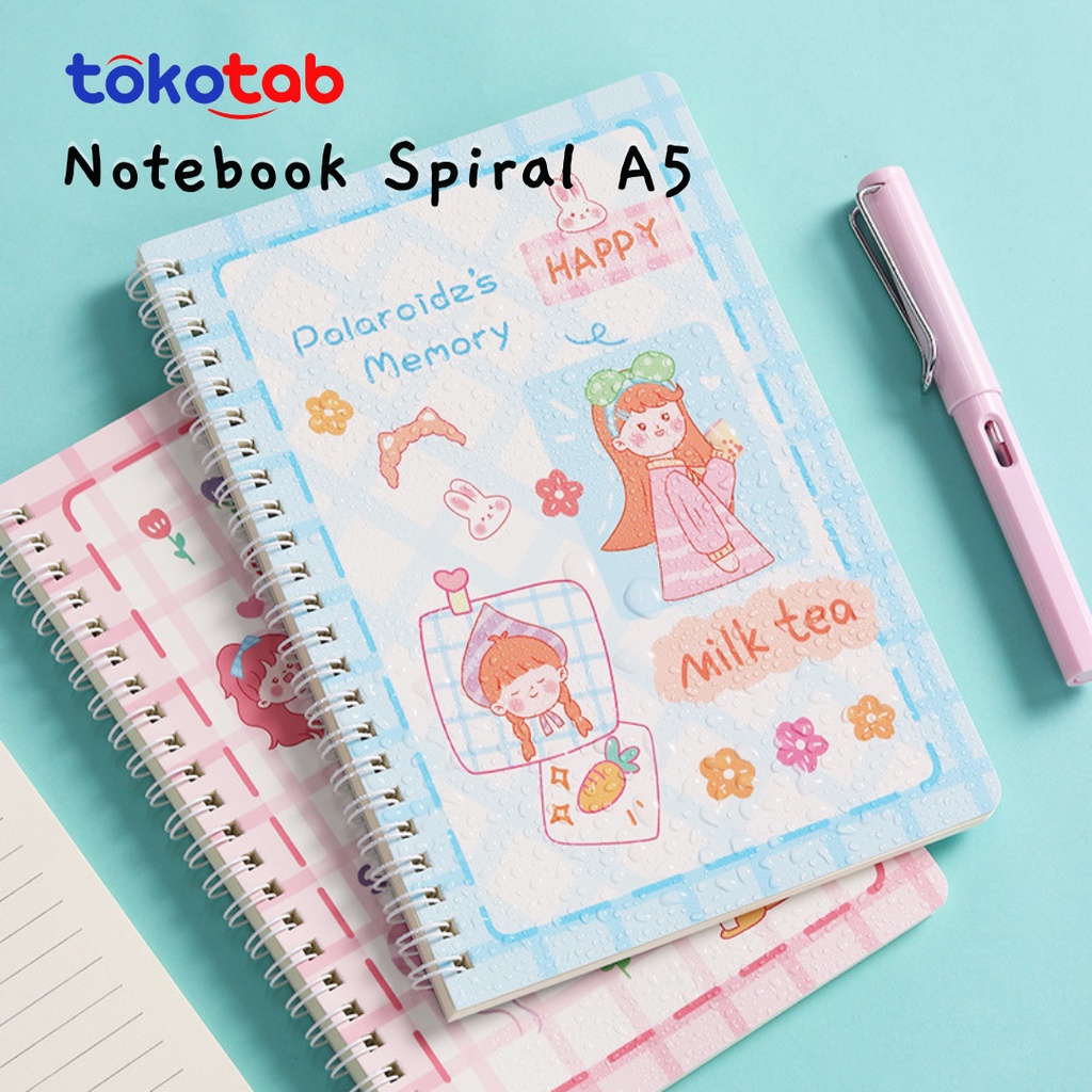 

Tokotab - Notebook A5 Spiral Notebook Senmu Aesthetic Cute Garis Buku Catatan