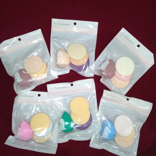 Spons Make up 1 Set Isi 5 Pcs / 4 Pcs Spons Foundation Spons Bedak / Make Up