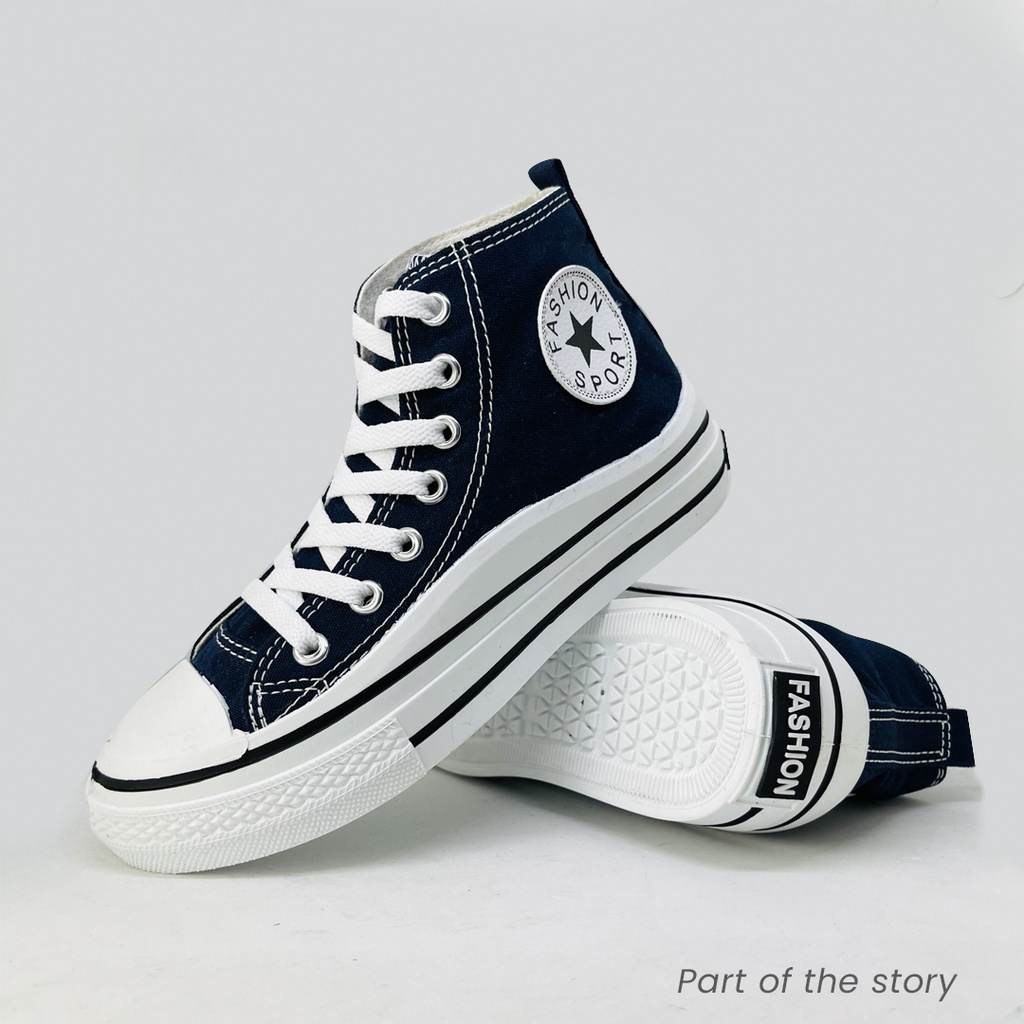 Sepatu Sneakers Canvas Wanita Sepatu sekolah Import Fashion Navy Unisex Sepatu Boots Gaya Trendy free Box Viola Shoes