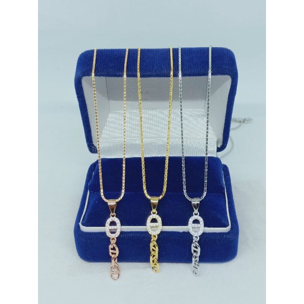 kalung rantai itali santa + liontin model panjang cart*r mp / kalung perak asli silver 925 lapis emas/ kalung fashion wanita terbaru