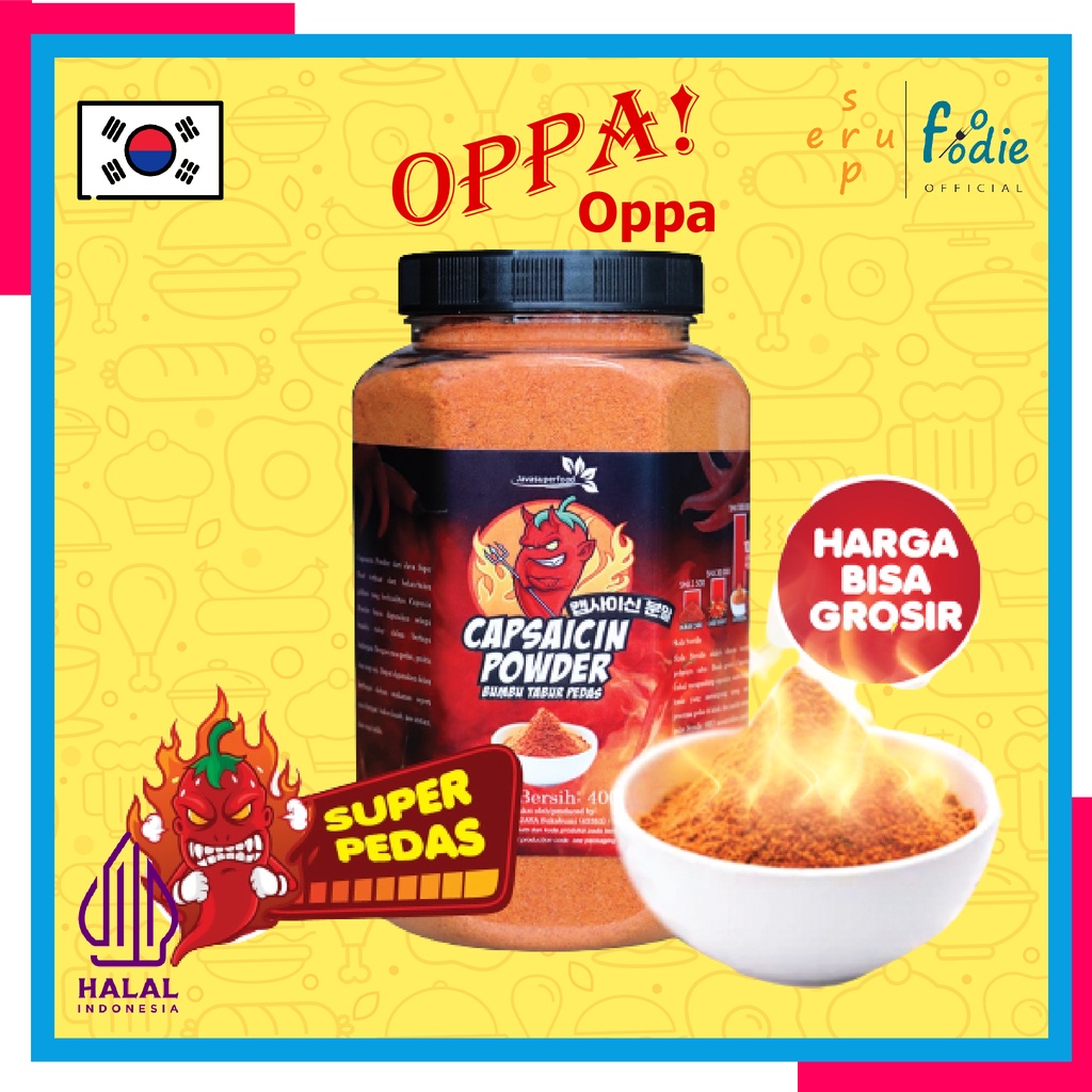 

SUPERFOODIE Bubuk Cabe / Bubuk Cabai / Cabe Kering / Cabai Kering / Chili Powder Spicy / Bubuk Cabai Cabe Capsaicin Powder Spicy Jeletot Pedas Extreme Halus Kasar 400 Gram