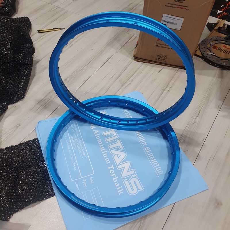 Velg Alloy Titans 18 x 160 Biru Muda Excel Jeruk Sea Blue 1Set
