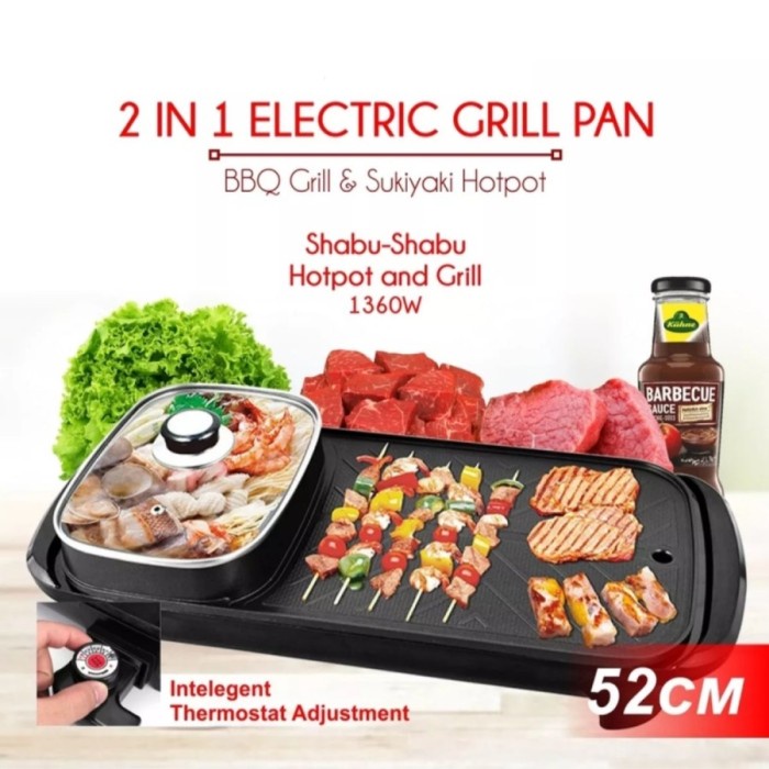 Panggangan BBQ Grill 2in1 Panci Hotpot Suki Steamboat Happy Pan XL-888