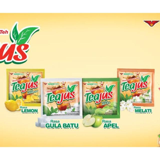 

100 PCS 10 RENTENG TeaJus Tea Jus Renteng 10g Gula Batu Minuman Serbuk Teh Aneka Rasa - SOPISHOP88