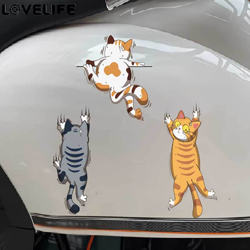 Lucu Kucing Peliharaan Stiker Mobil Climbing Cats Animal Styling Decals Perekat Cute Car Vinyl Cat Sticker Body Dekorasi Stiker