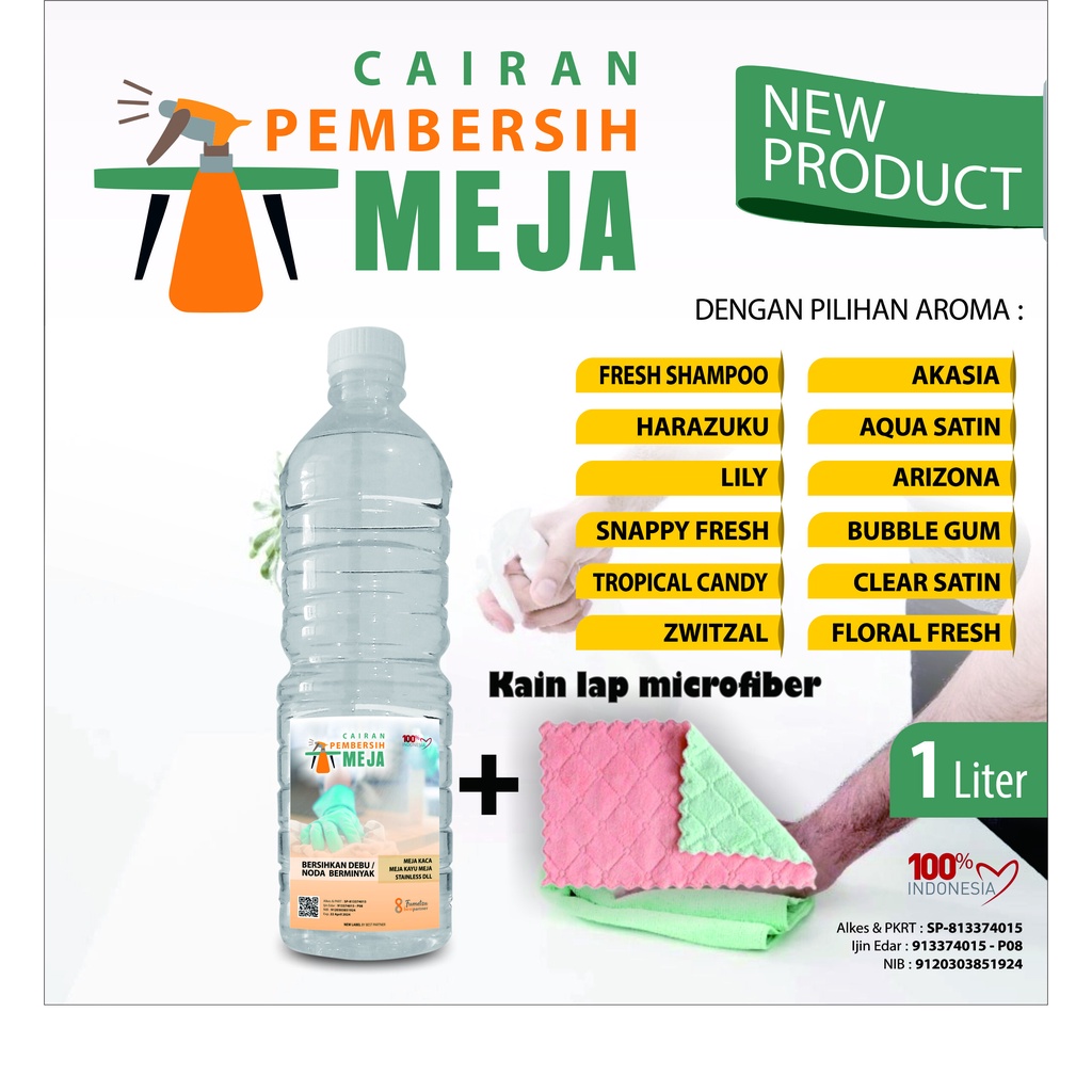 Cairan Pembersih Meja Aroma Wangi Segar Kemasan 1 Liter Botol Pet