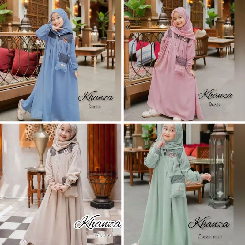 KHANZA KIDS GAMIS ANAK TANGGUNG USIA 10-12 TAHUN FREE PHASMINA/GAMIS ANAK PEREMPUAN/BAJU GAMIS LEBARAN 2023 MODEL TERBARU/BAJU MUSLIM ANAK/PAKAIAN ANAK PEREMPUAN KEKINIAN/FASHION ANAK MUSLIM