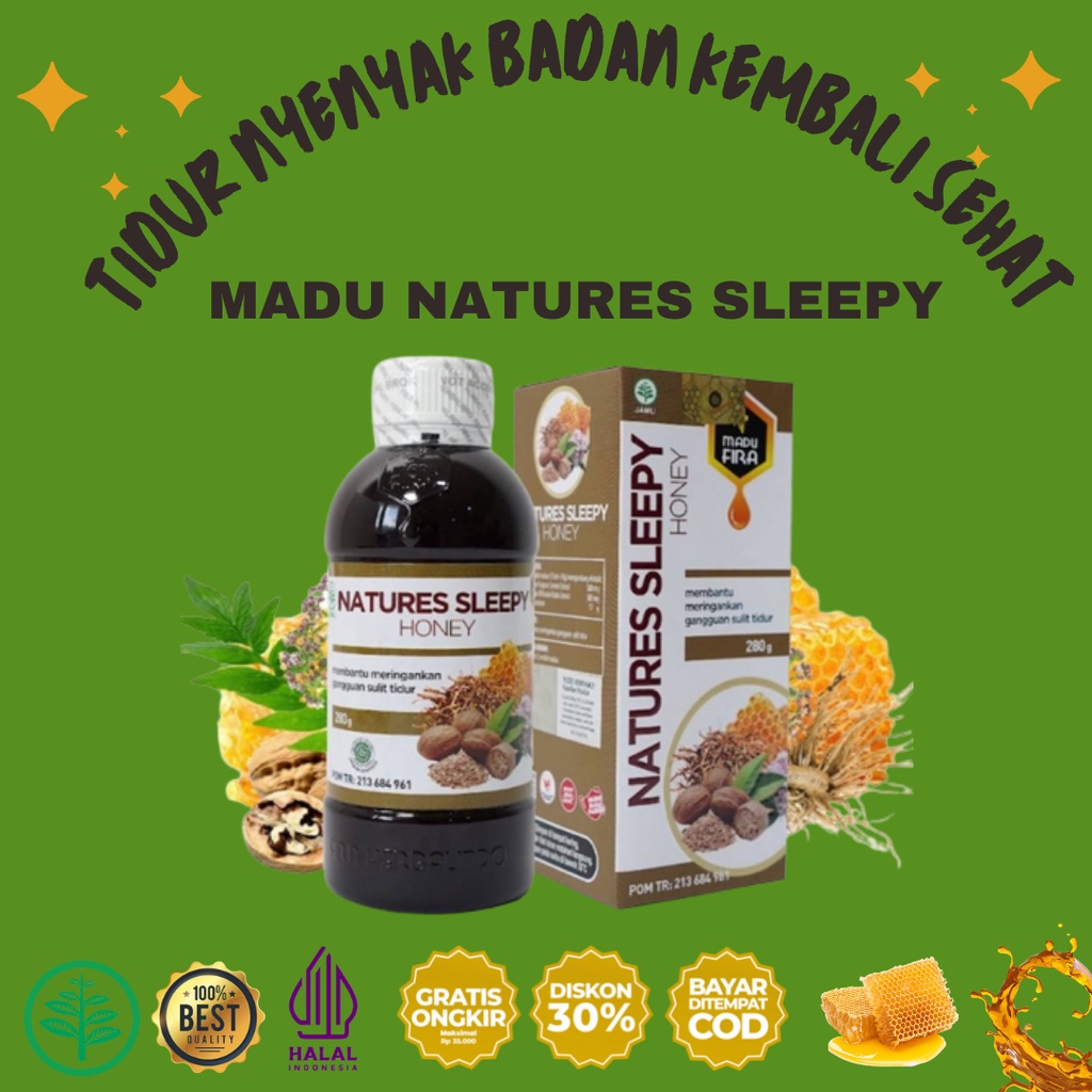 𝟏𝟎𝟎% 𝐎𝐑𝐈 𝐁𝐞𝐫𝐠𝐚𝐫𝐚𝐧𝐬𝐢 MADU NATURES SLEEPY HONEY - NATURES SLEEP Ampuh Atasi Insomnia, Susah Tidur Lela