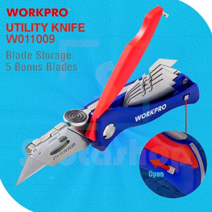 

HEAVY DUTY Pisau Cutter Lipat Folding Utility Knife WORKPRO W011009
