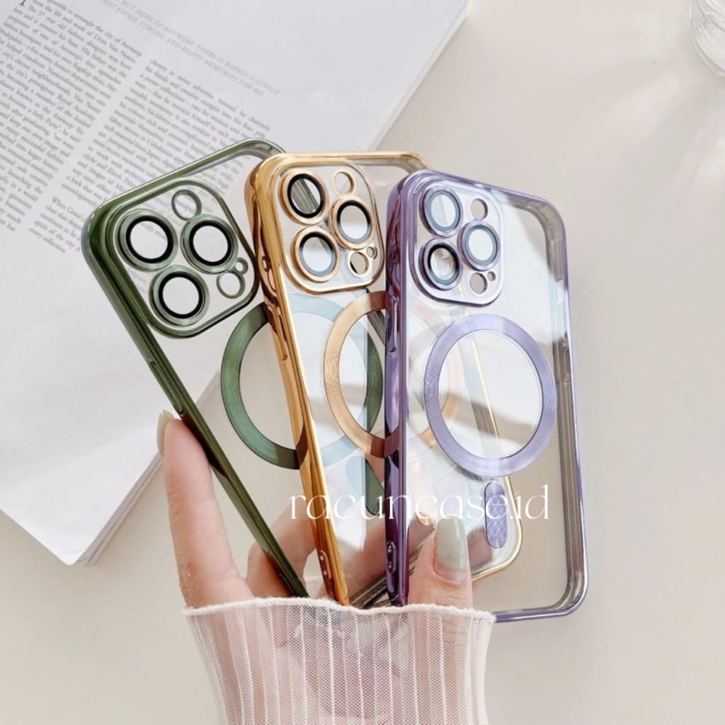 (PACKING PRESS) Case Magsafe Electroplating Metalic Magnetic dengan pelindung kamera  For IPHONE 11 11 PRO 11 PRO MAX 12 12 PRO 12 PRO MAX 13 13 PROWireless Charging