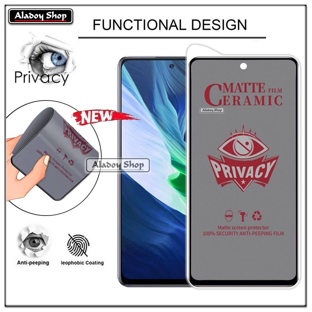 Tempered Glass Anti SPY Infinix Note 10 Anti Gores Privacy + Tempered Glass kamera dan Skin Carbon