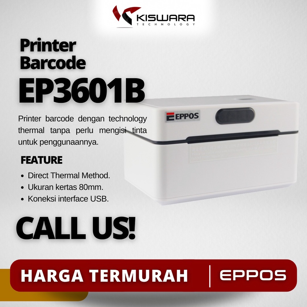 Printer Barcode Thermal 80mm EP3601B - USB