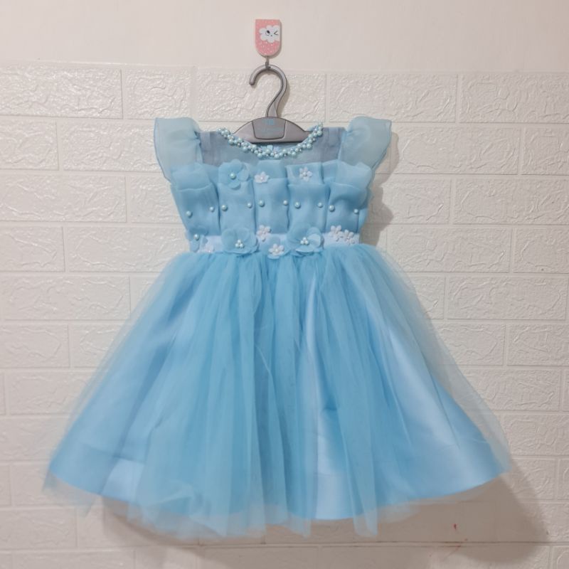 gaun anak biru gaun anak frozen dress frozen dress pesta anak