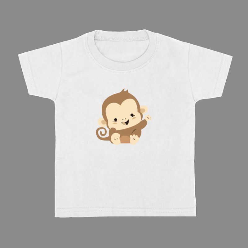 Baju kaos anak 1-12tahun motif monkey katun lucu viral