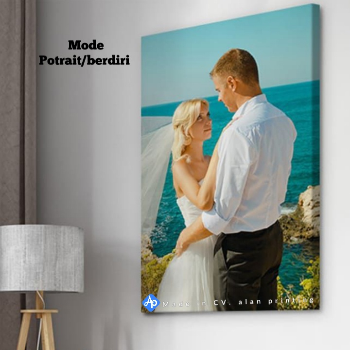 CETAK 2 FOTO 60X90 PLUS BINGKAI KAYU MDF 9MM TEBAL NON COD ads