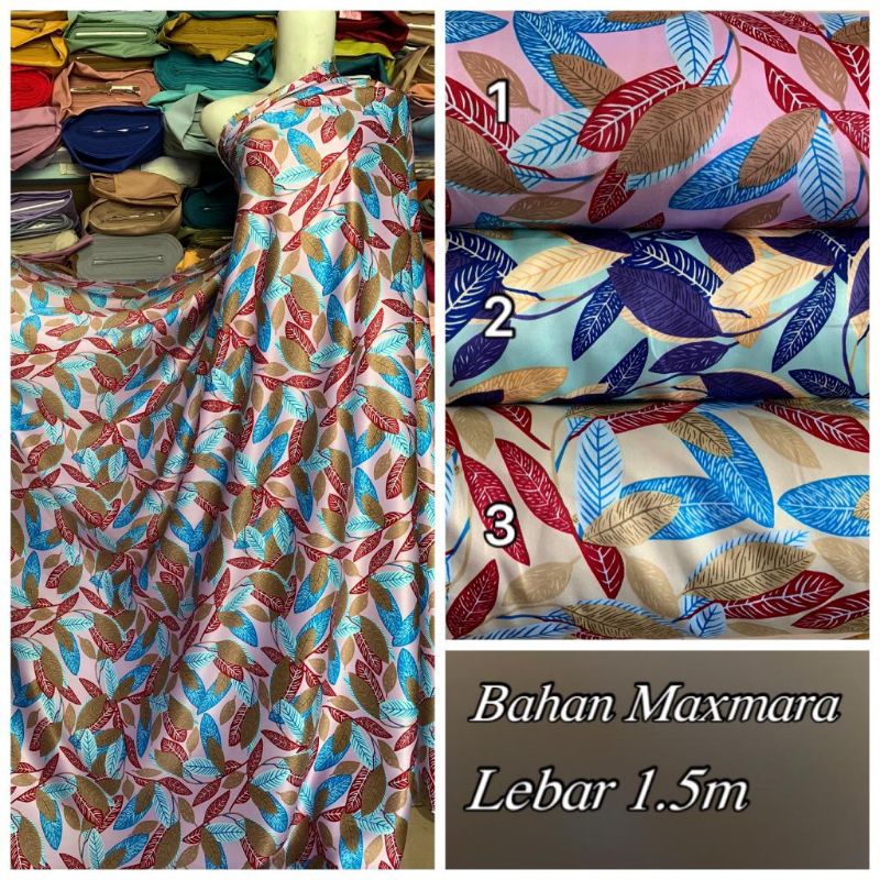{Kain Maxmara Motif} Jual bahan gamis / Sateen Royal