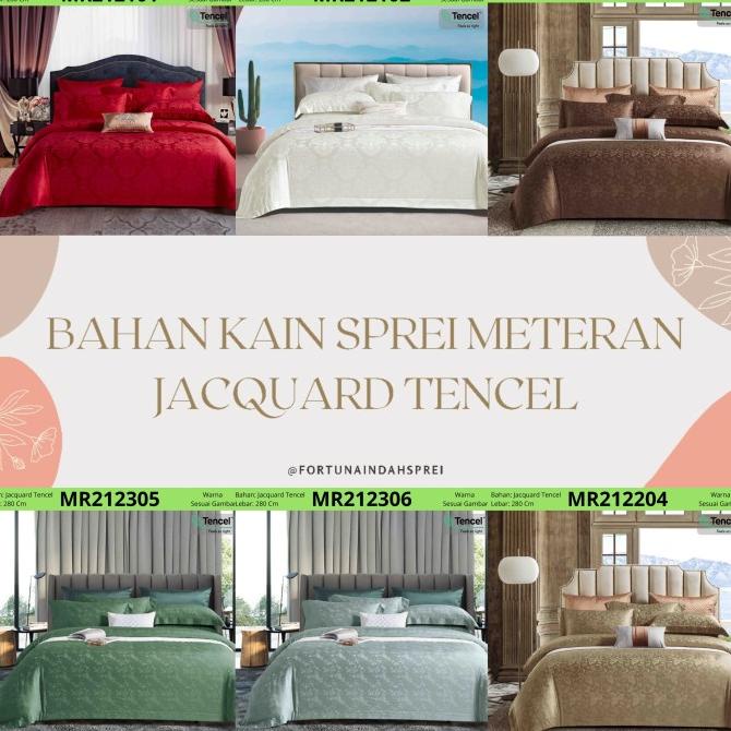 Bahan Kain Sprei Meteran Tencel Sutra Jacquard Premium super lembut