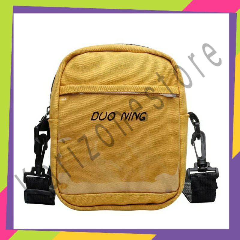 DS1064 - 2NING Sling Bag Tas Selempang Duo Ning Saku Transparant Selempang Wanita Fashion